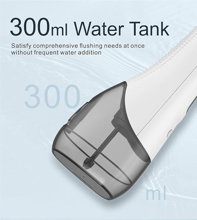 Cordless Water Flosser Oral Irrigator, 10oz Tank 4 Modes 1800 Pulses/Min IPX7 Waterproof, for Braces Care & Sensitive Gums, 4 Jet Tips Type-C Charging(White)