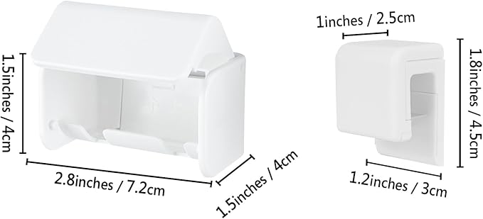 Toothbrush Holder Wall Mounted with Cover for Bathroom, 2 Slots Toothbrush Storage Organizer for Shower, Self Adhesive Toothbrush Hanger with Toothpaste Clip