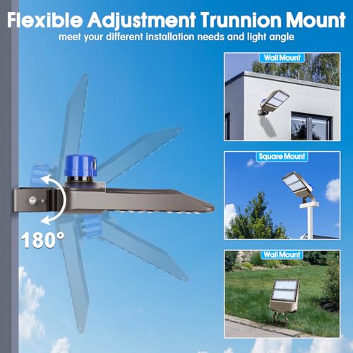 200W LED Parking Lot Lights Commercial Area Security Parking Lot Light with Dusk to Dawn 5000K 30000LM Trunnion Mount IP65 Waterproof 85-277V for Driveways Garage - size: 200W Trunnion Mount