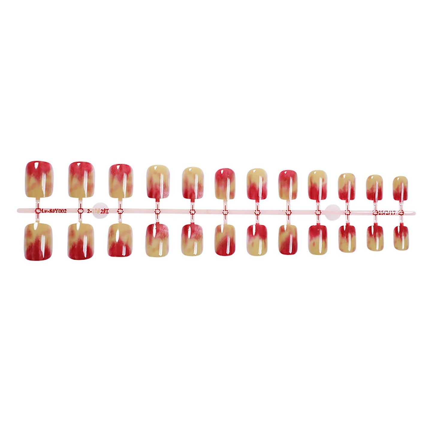 Rilafuvu Press on Nails Extra Short Square Fake Nails Spring Summer Peach Ombre Acrylic Nail with Designs Full Cover False Nails Glossy Nails Press Ons Short Stick on Nail for Women24Pcs