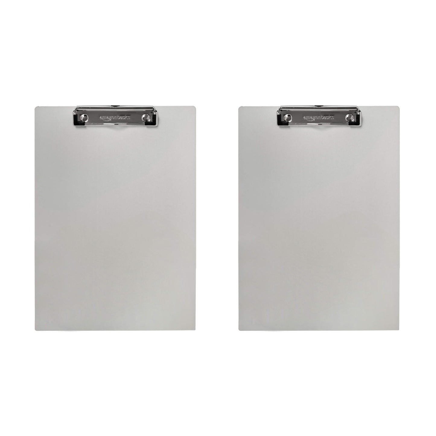 Amazon Basics Aluminum Clipboard, Letter Size, Office Supplies, 2-Pack, Silver