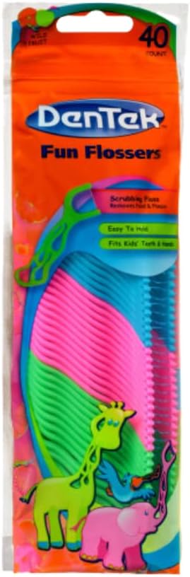 DenTek Kids Fun Flossers, Wild Fruit Flavor, 40 Each (Pack of 6)