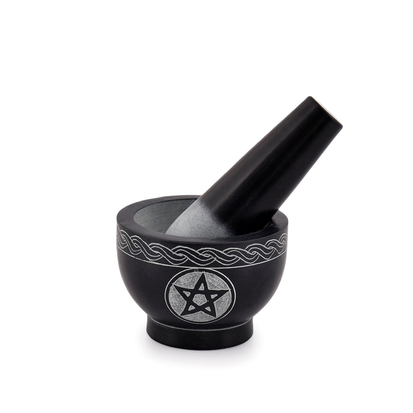 Kaizen Casa Mortar and Pestle Set Unique - Pestle and Mortar Bowl Solid Stone Grinder for Herbs Spice Guacamole Garlic Ginger Root
