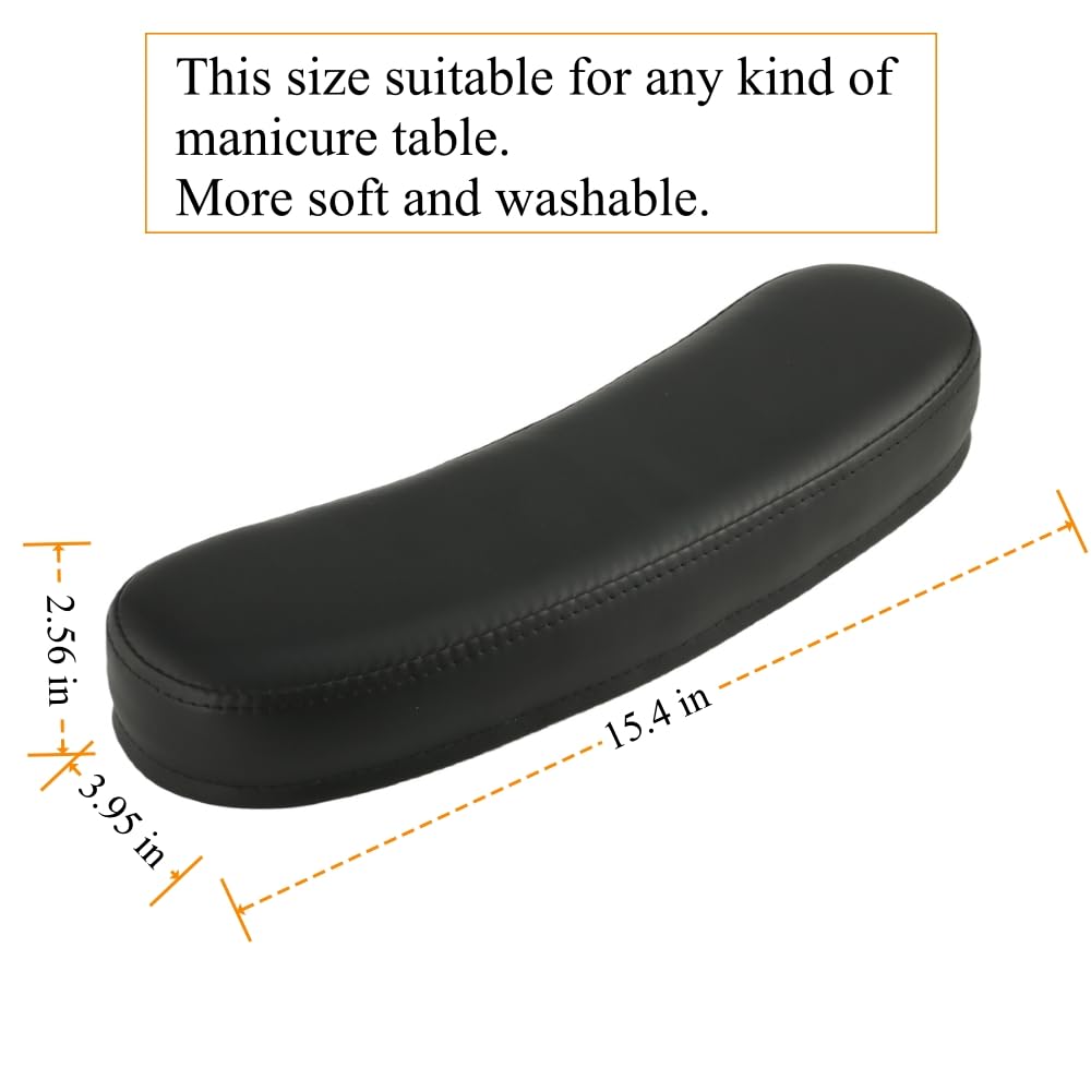 QUEESALN Manicure hand Cushion Pillow Pad, Nail Polish Hand Cushion, Manicure Table Portable Nail Table Hand Cushion Pillow, Nail Art Tools Hand Cushion, Nail SPA Nail Art Salon Home Nail Tech (Black)