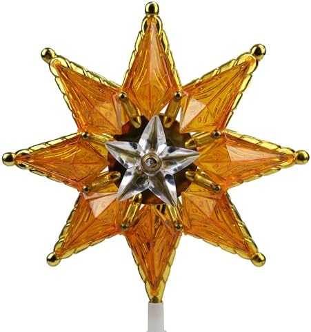 Mosaic Star Christmas Tree Topper - 8" - Clear Lights