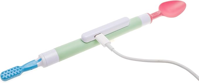 TalkTools Sensi Rechargeable Oral Sensory Therapy Tool with Soft Sensi Jaw Tips – 12-Piece Adjustable Sensory Stimulation Set for Oral Motor Awareness & Feeding Skill Development – Green