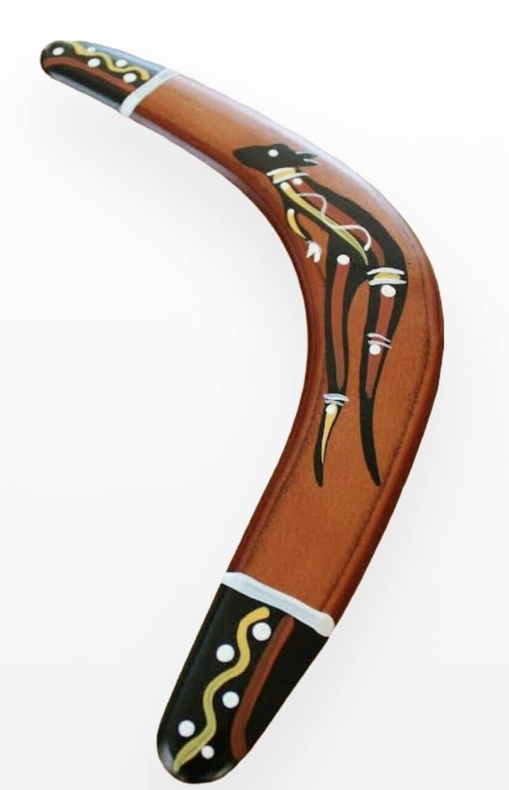 Hand Crafted and Hand Painted Australian Made 29cm Throwing Boomerang (Kangaroo)