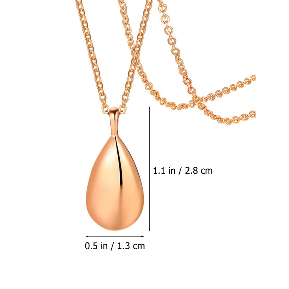 Abaodam Perfume Necklace for Women Aromatherapy Diffuser Pendant Urn Necklace for Ashes Teardrop-Shaped Memorial Jewelry with Chain Essential Oil Scent Keeper