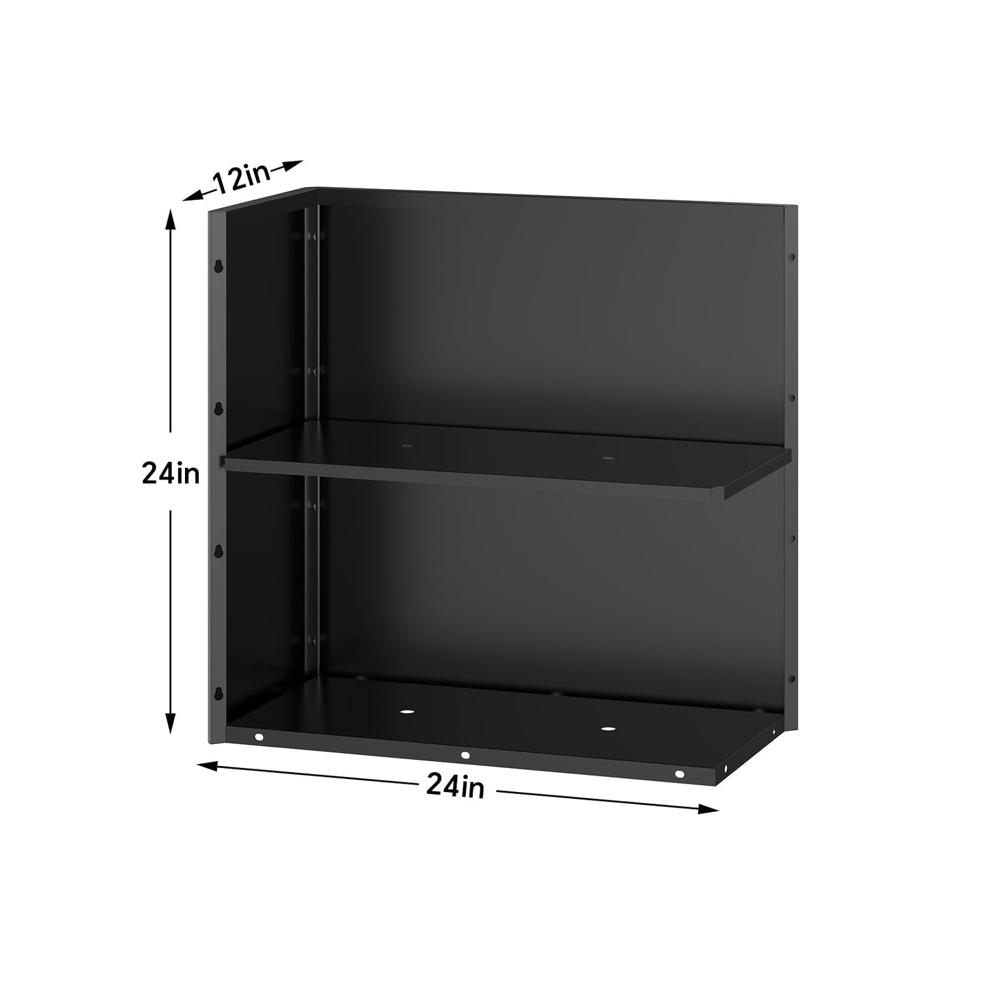 Galvanized Steel Tall Planter – 24x12x24in with Removable Insert Shelf | All-Weather Rectangular Metal Planter Box for Porch, Garden, Patio | Indoor & Outdoor Use | Black