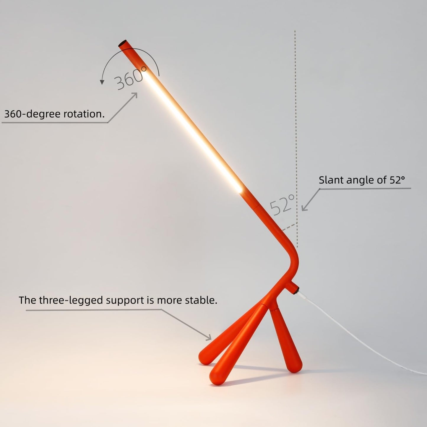 Simisand LED Creative Desk Lamp with USB Tybe-c Stepless Dimmable Eye Caring Desk Light for Home Office Bedroom Bedside College Dorm, Reading Lamp,Decorative Gift Table Lamp Red Orange