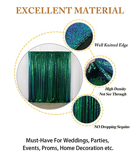ShinyBeauty 5FT x 7FT Iridescent Green Sequin Backdrop Curtain | Sparkly Photo Background | Perfect for Photography, Weddings, Baby Showers & Birthday Parties | Durable & Elegant Drapes - color: Iridescent Green, size: 5FTx7FT