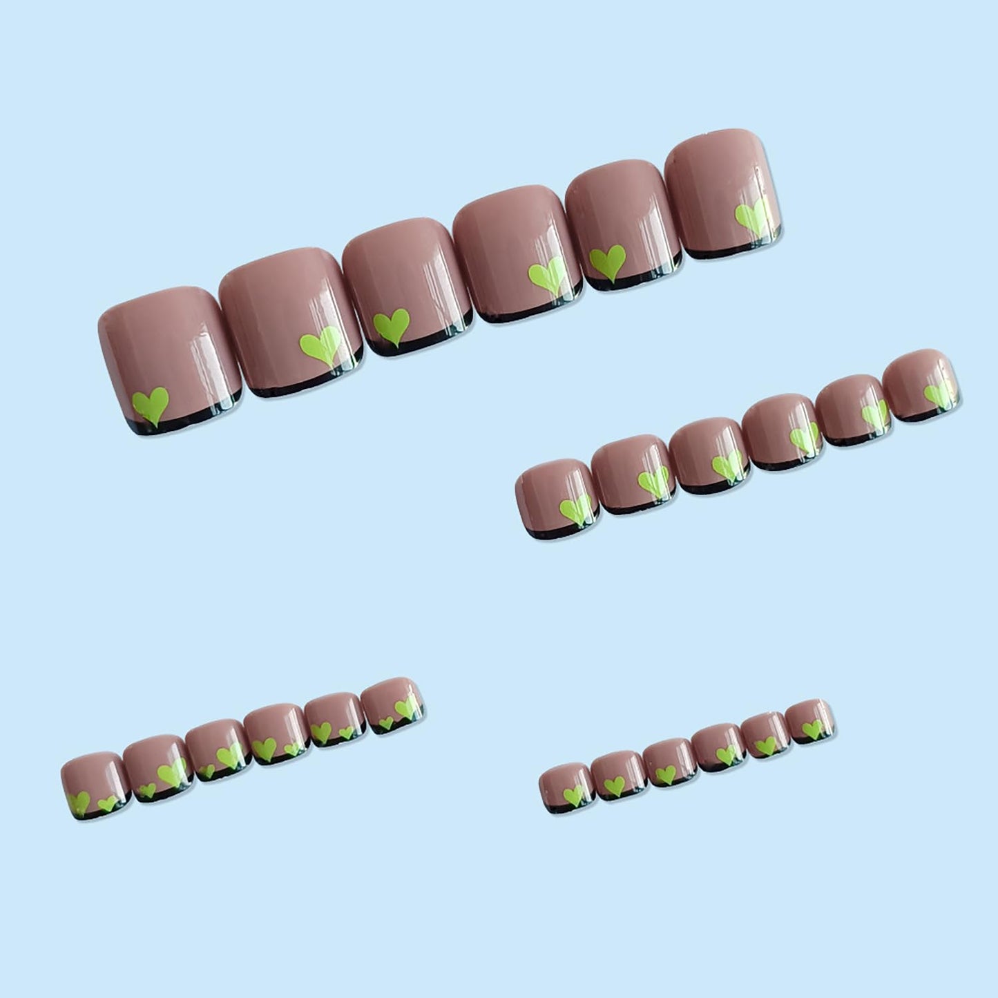 FIEONCIY Press on Toenails with Designs Acrylic Fake Nails for Toe Artificial False Nails with Charms Glue on Toe Nails for Spring Summer Stick on Toenails for Women Girls(T112)