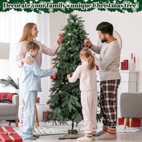 Cinnvoice Cast Iron Christmas Tree Stand for Real Live Trees, Green