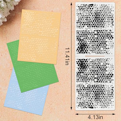 Threetols Dot Embossing Folder, Bubble Background Embossing Folder for Card Making, Rain DIY Plastic Scrapbooking Photo Album Card Paper DIY Craft Template Mold - color: DOT