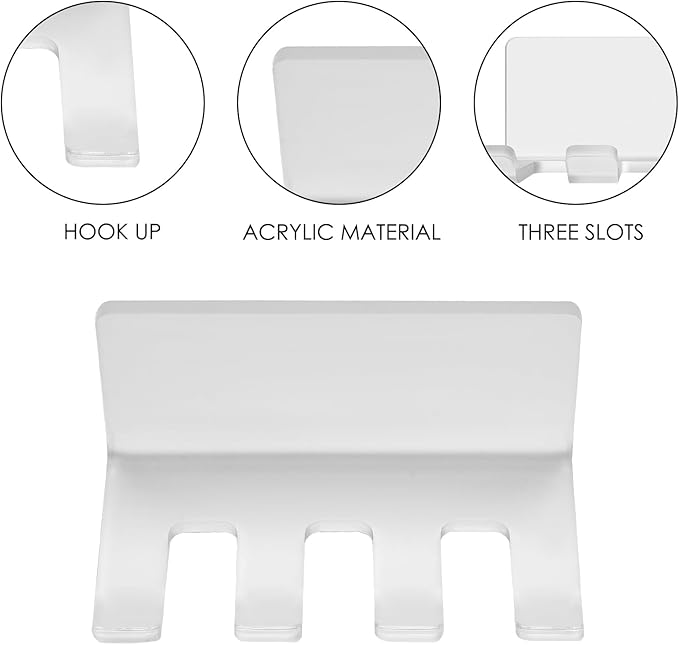 Self Adhesive Toothbrush Holders Wall Mounted, 3 Slots Electric Toothbrush Organizer for Shower, Multipurpose Rack Hanger for Power Plug, Razor, Key(Frosted)