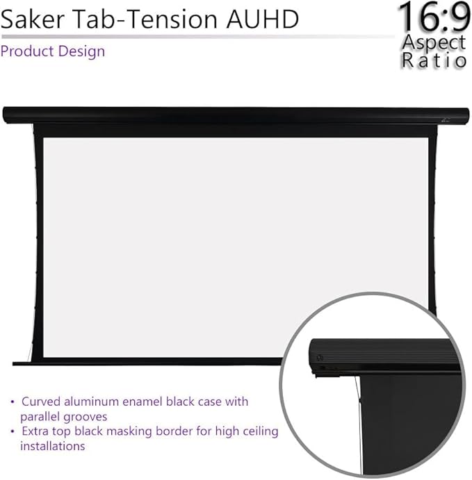 Elite Screens Saker Tab-Tension AcousticProUHD RC1 Kit, Acoustically Sound Transparent Projector Screen, SKT150UH2-E12-AUHD
