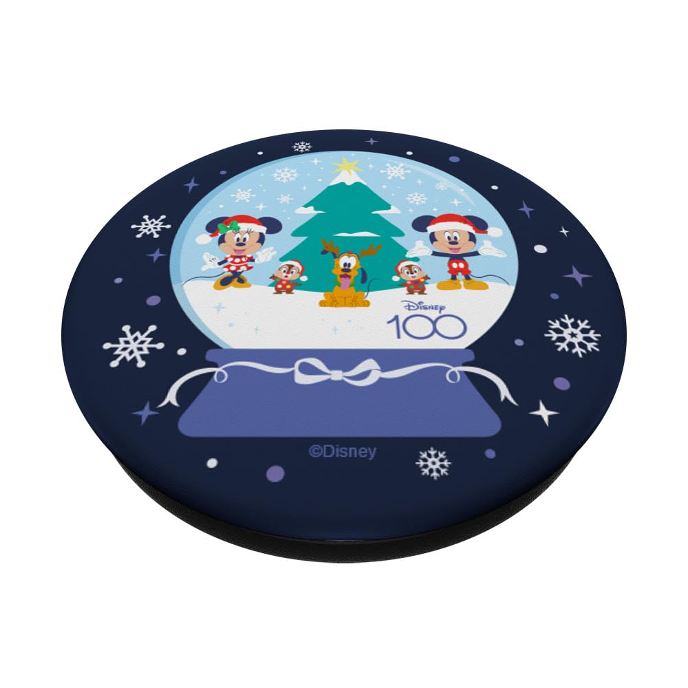 Disney 100 Mickey Minnie Chip Dale Pluto Christmas Snowglobe PopSockets Standard PopGrip