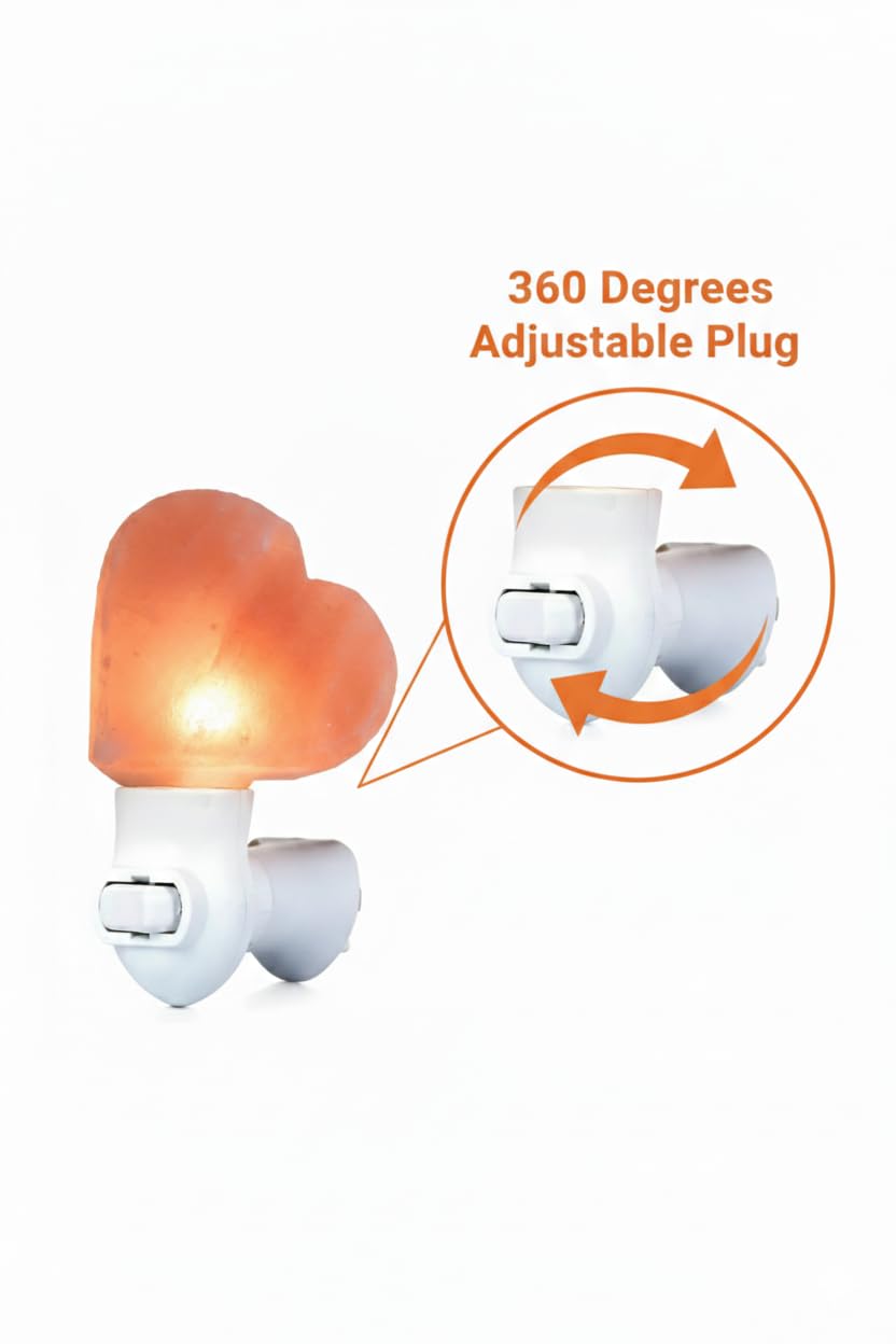 NatureBoost Himalayan Pink Salt Night Lights (Heart, 1)