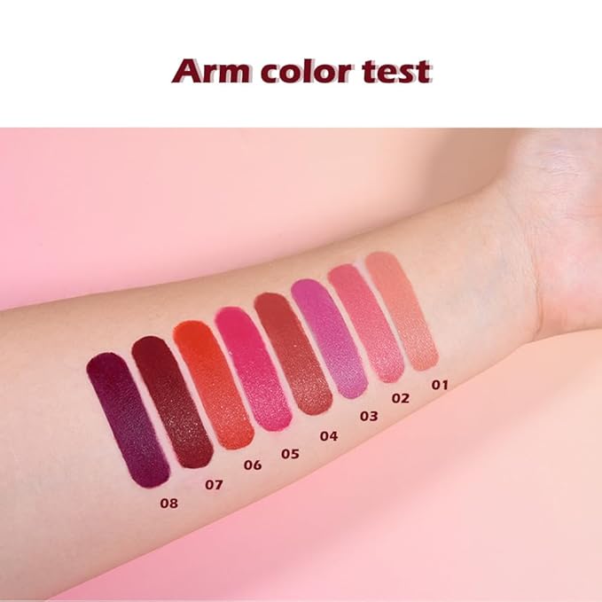 Hot Pink Matte Lipstick for Women, Long Lasting Waterproof Transfer-Proof Vegan, 24 Hours Moisturizing Glossy Shine Lip Gloss, Lipstick Palette Beauty Products Makeup All-Day Formula A05#