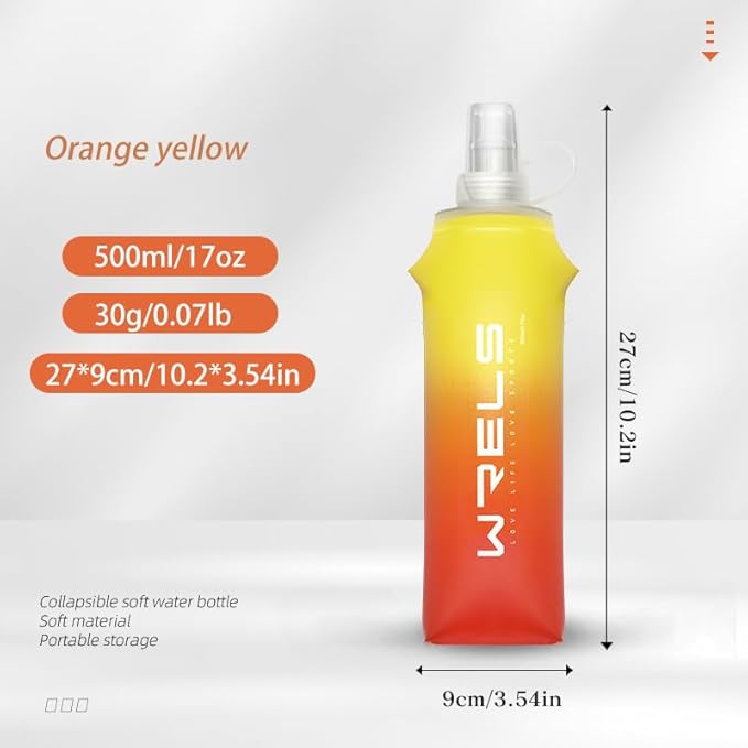 Soft Flasks TPU Soft Water Bottles Folding Soft Running Water Flask Small for Outdoor Sports Hiking Hydration Pack 8oz/17oz Hiking Cycling Climbing
