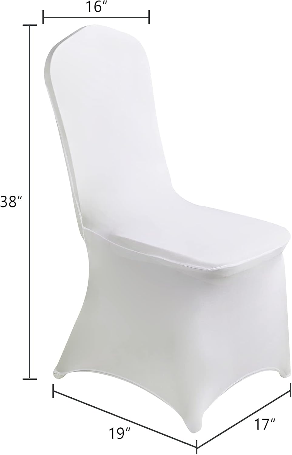 Waterproof Spandex Chair Cover 12PCS, Stretch Dining Chair Covers, Polyester Outdoor Chair Covers, Protector Stretch Chair Cover for Party Universal, Banquet, Wedding Event, Hotel(White)