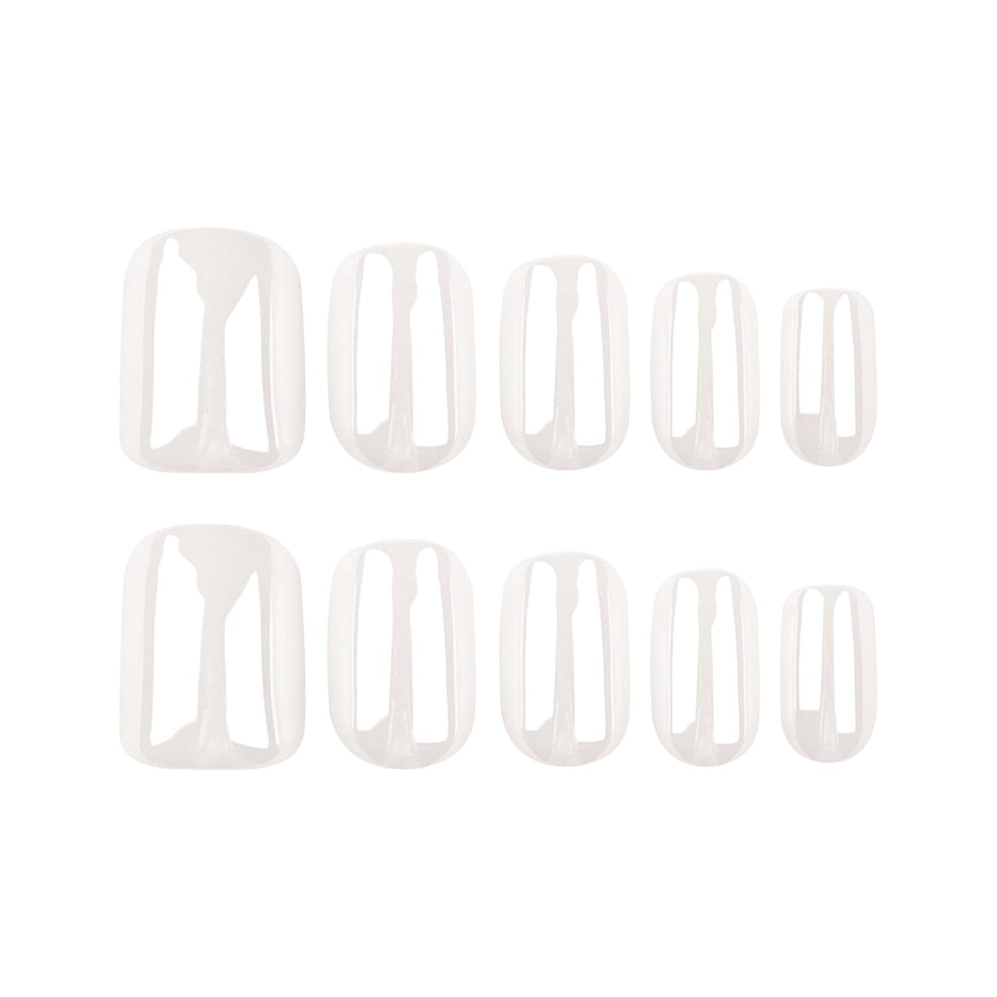 Taoyisent Moonlight White Short Press On Nails, Glossy Creamy White Square Shape, Natural Looking False Nails, Elegant Minimal Style, 24PCS for Women