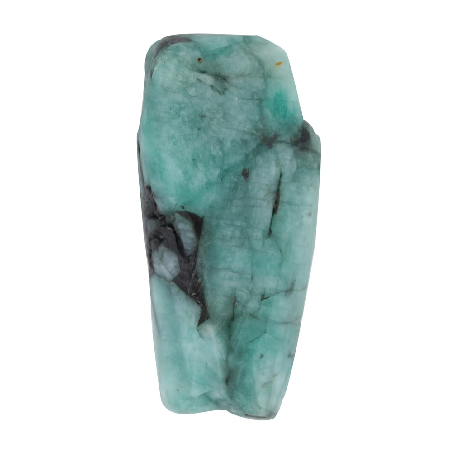 GemSymphony 1pcs Natural Raw Emerald Gemstone, Birthstone, Loose Crystals, Jewelry Making Supply, Wire Wrapping, Chakra Healing, Crafting, Decor (40x16 mm)