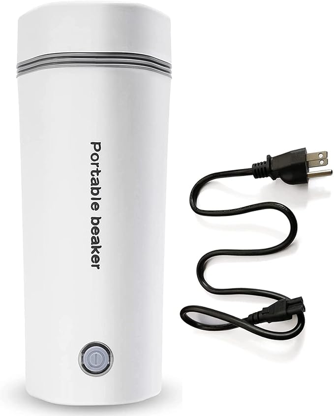 Electric Travel Kettle, Portable Electric Kettle, Mini Hot Water Boiler, Small Travel Tea Kettle Fast Boiling Water, One Cup Hot Water Maker, 350ml-White