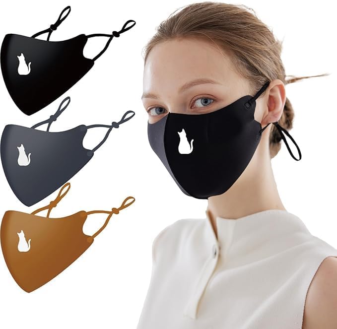 BBN Reusable Sunscreen Cloth Face Mask: 3-Pack Washable Cover for Summer Outdoor Use - Adjustable for Women & Teens