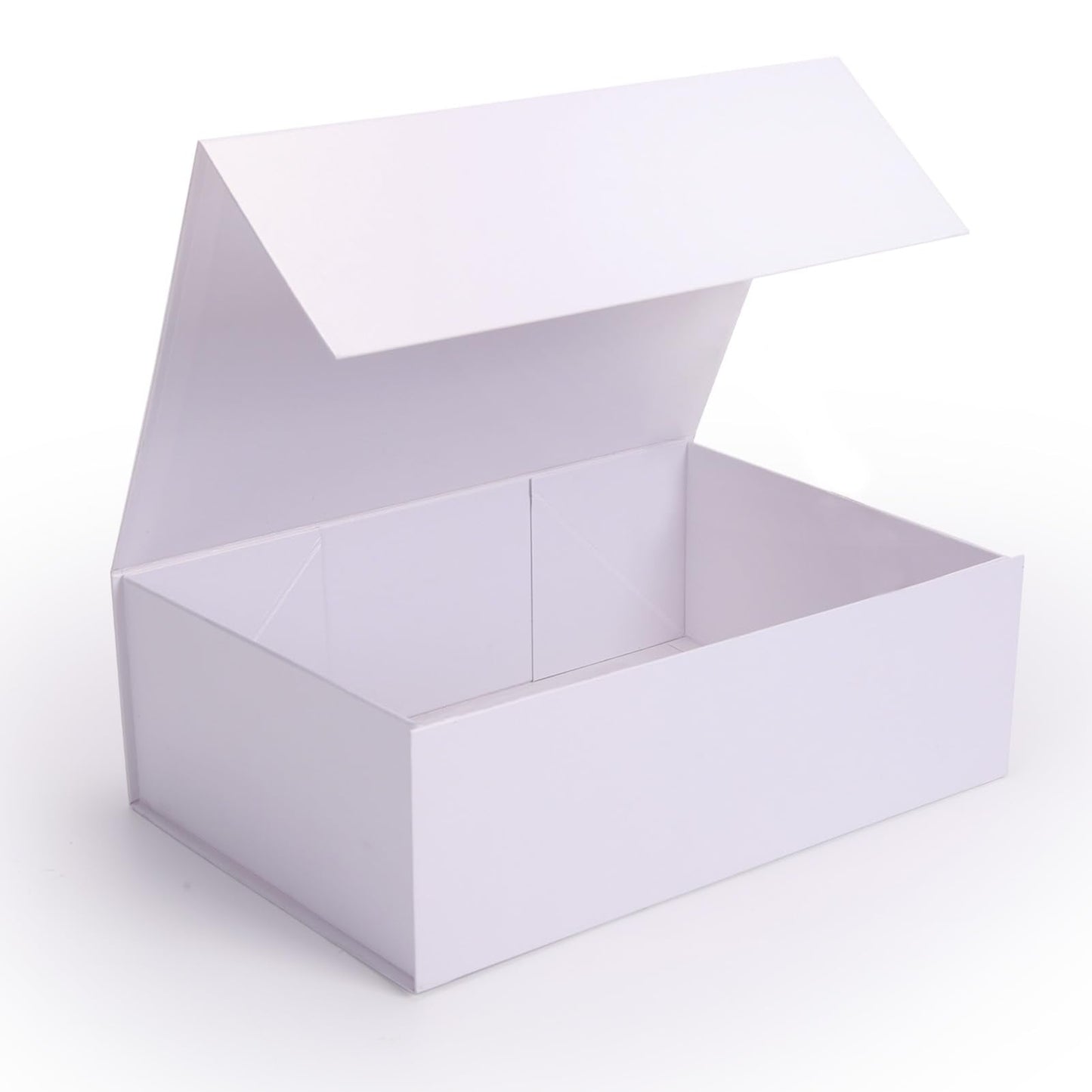 Ditwis 12x8x4 Inches Gift Box with Magnetic Closure Lid, White Magnetic Box for Wedding, Groomsmen Bridesmaid Proposal, Birthdays, Mother's Day, 1 Pack