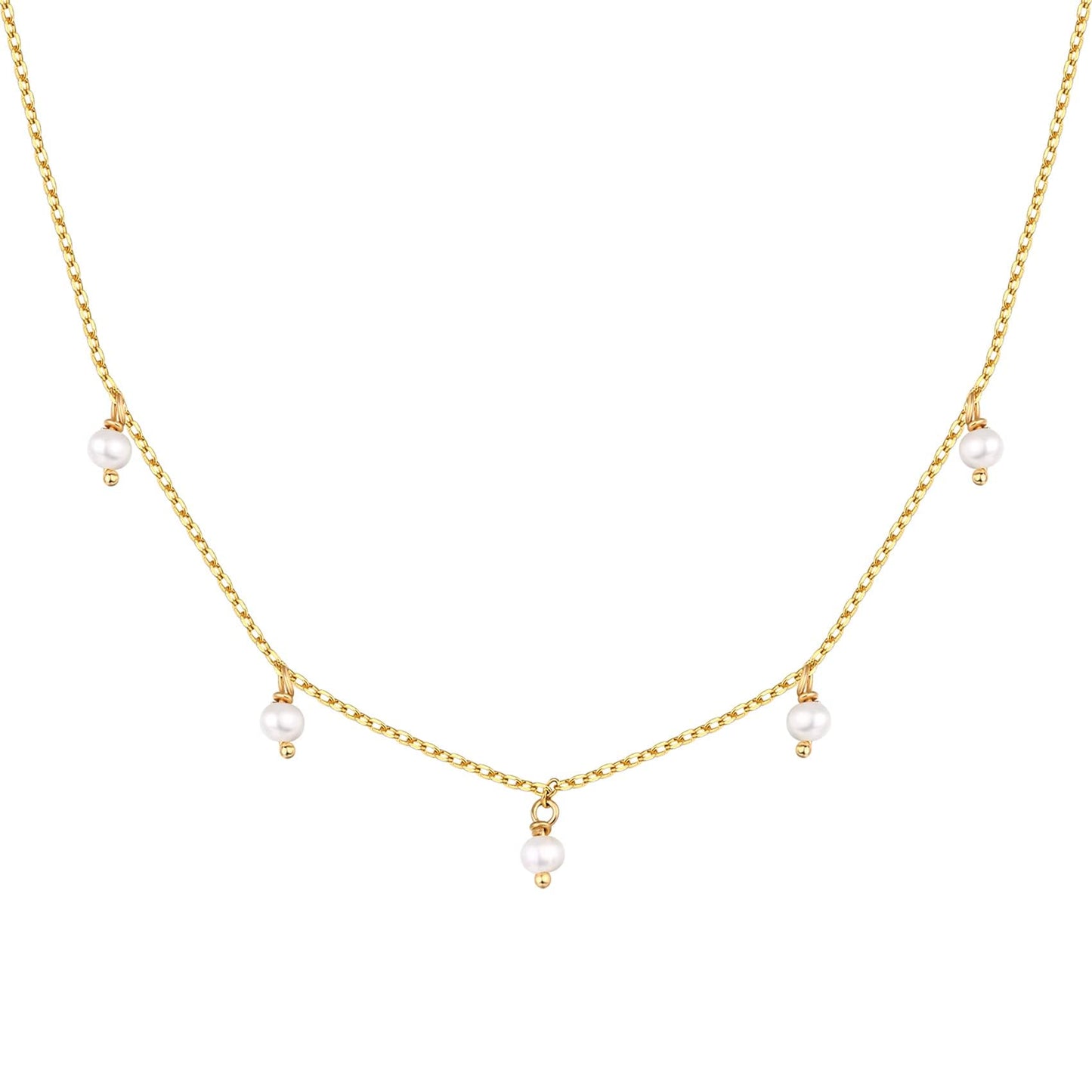 PAVOI Womens 14K Gold Plated ‚Äì Yellow Gold Necklace with 925 Sterling Silver Chain