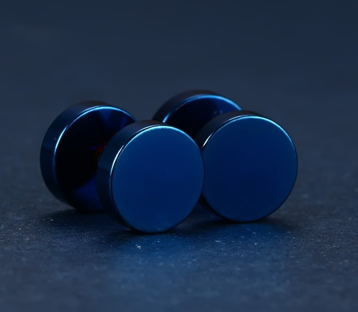 Xusamss Punk Body Piercing Titanium Steel Round Barbell Stud Earrings