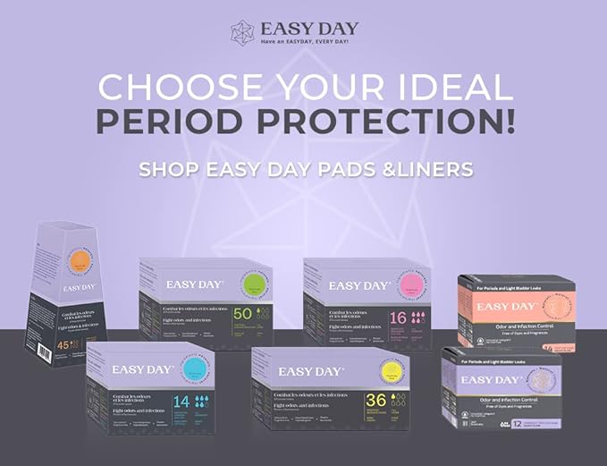 EASYDAY Heavy Flow(2-in-1 Period & Light Bladder Leakage Feminine Pads) with Wings, Sensitive Skins, Unscented, Breathable, Ultra Thin Innovative Leak Guard, Individually Wrapped [Patented] (28)