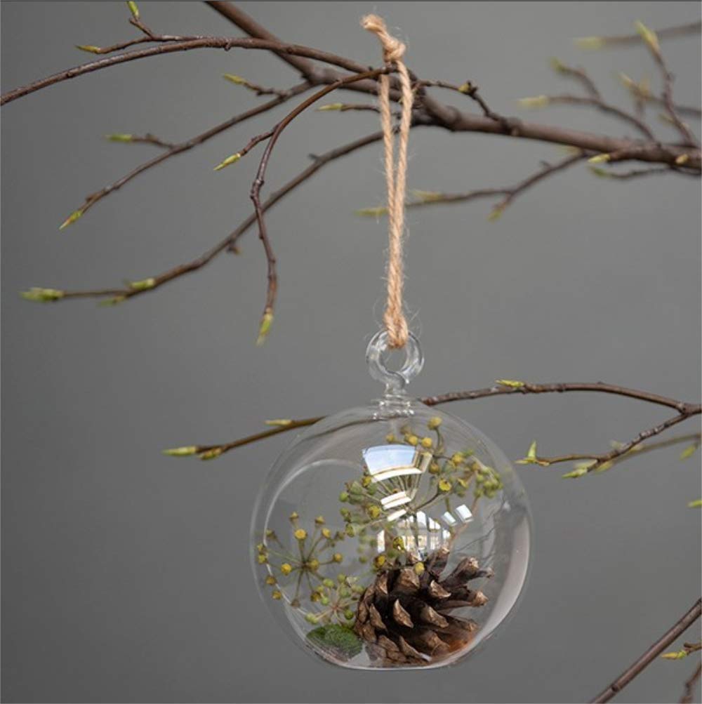 Ecosides 12 Pcs Hanging Glass Orbs Hanging Glass Globe Terrariums Without 2 Side Hole for Candle Holder, TeaLight Holder Candlestick for Wedding Decor