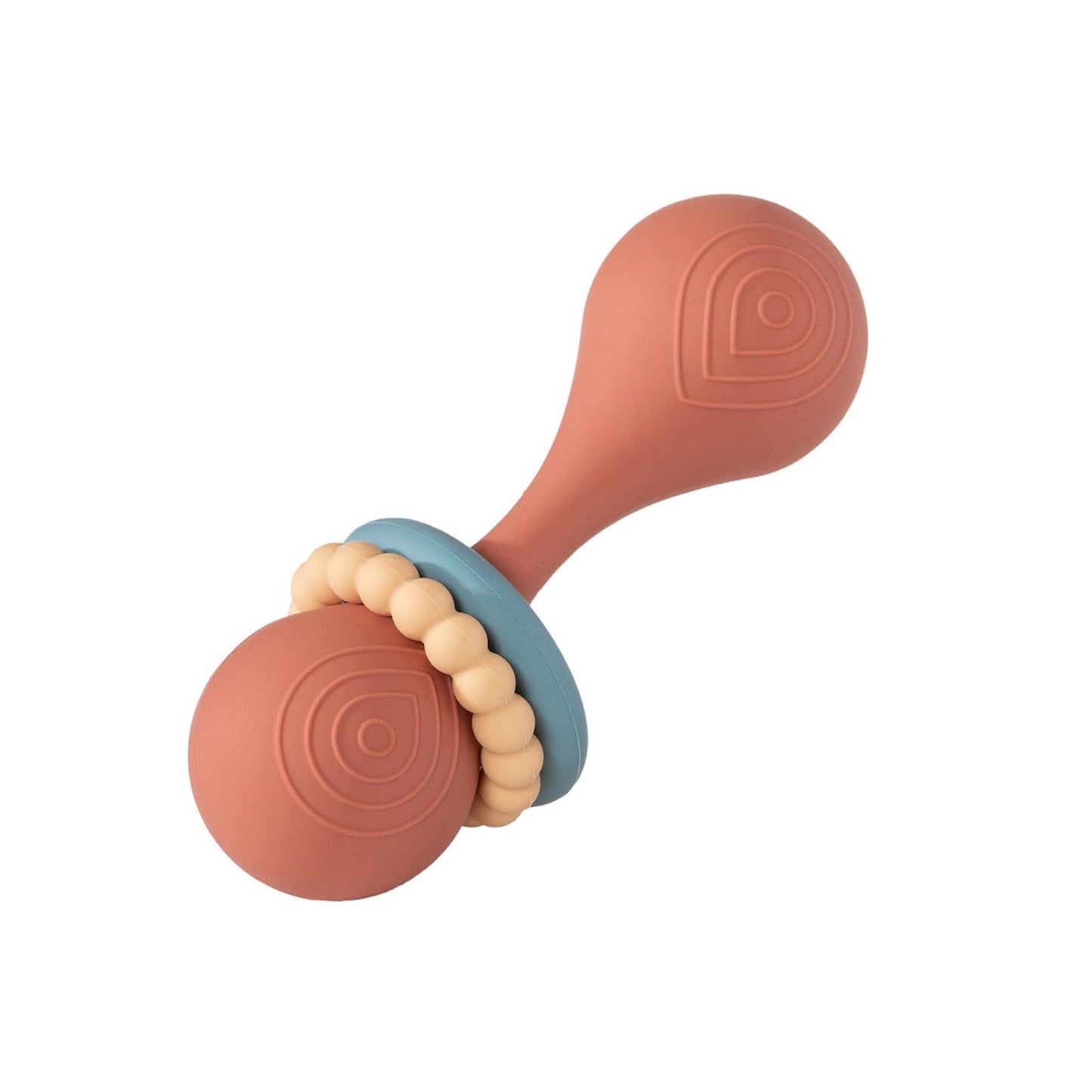 Mary Meyer Baby Rattle Simply Silicone Teething Toy, 5-Inches, Clay Red
