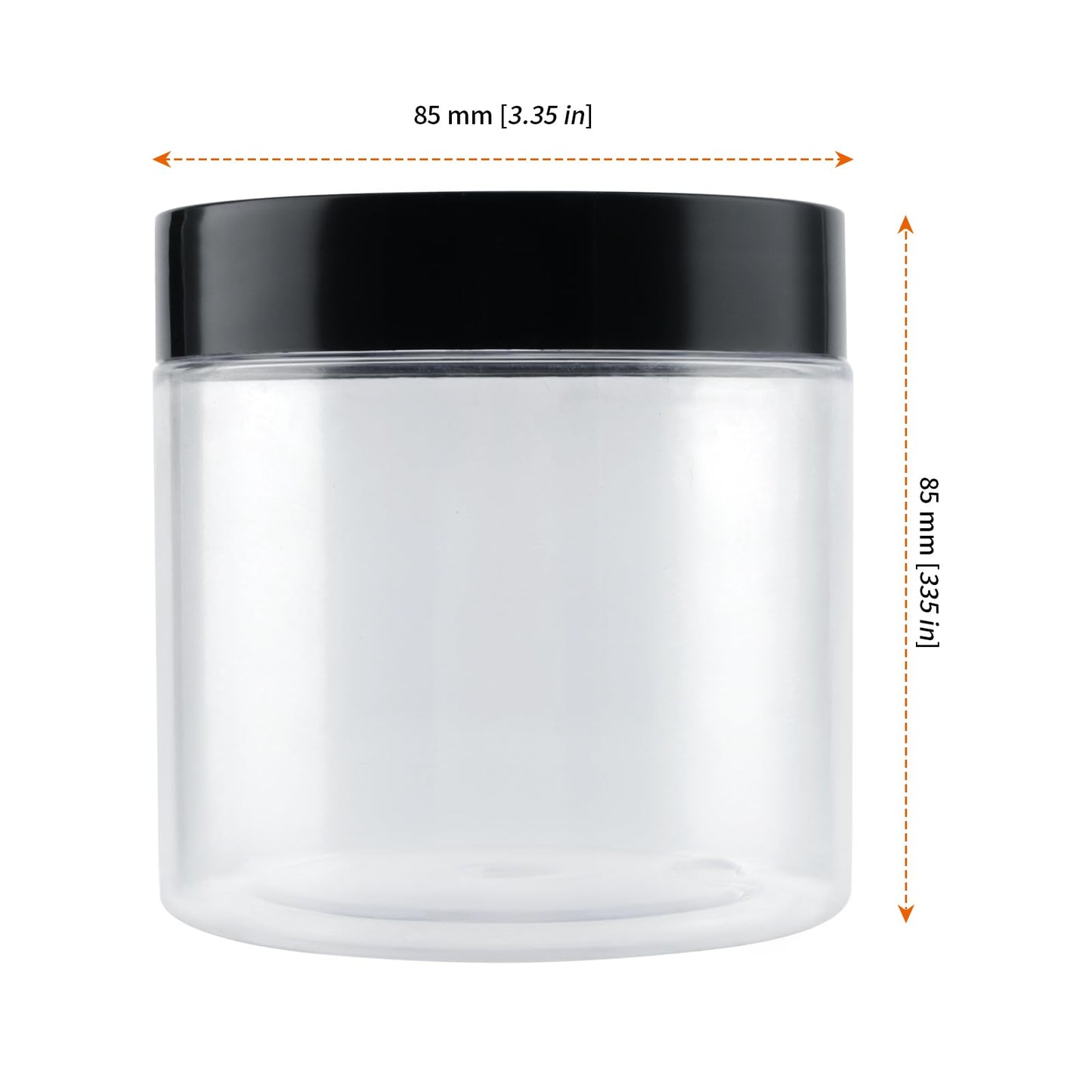 YUENPUN 35 Pack 12oz Clear PET Plastic Jars with Lids, Wide Mouth Containers for Crafts, Slime, Beads, Button Storage Organization