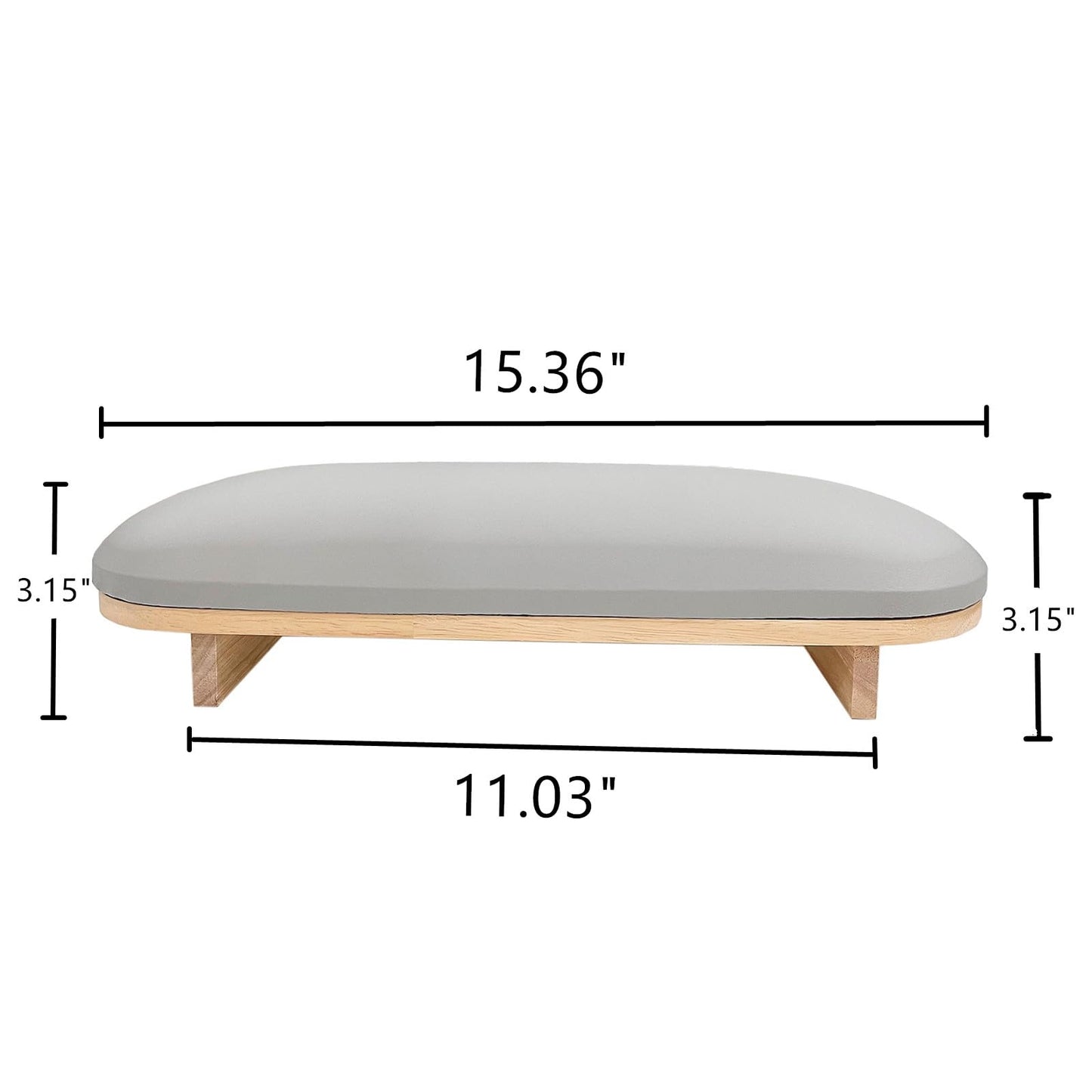 TANG SONG 1PC Sponge Manicure Hand Rest Pillow Wooden Nail Stand Hand Holder Nail Table Manicure Armrest Cushion (Gray)