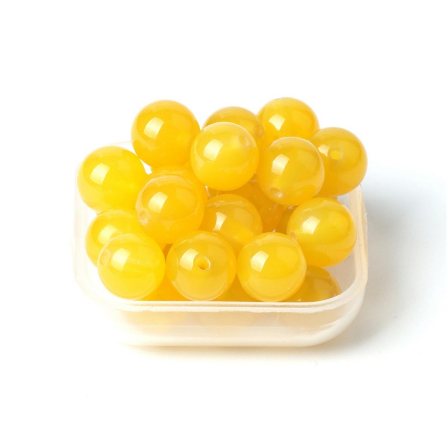 100Pcs Natural Stone 6mm Yellow Agate Round Loose Gemstone Energy Healing Beads Hole Size 1mm DIY Smooth Beads for Bracelet Necklace Earrings Jewelry Making