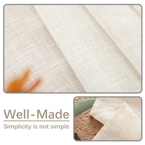 Natural 100% Polyester Textured Rectangle Tablecloth, Slubby Lightweight Table Cloth 60 x 84 Inch, Water Resistant Stain Resistant Farmhouse Burlap Table Cover for Kitchen Dining Room - color: Natural, size: 84" x 60" (Rectangular) (1 Pack)