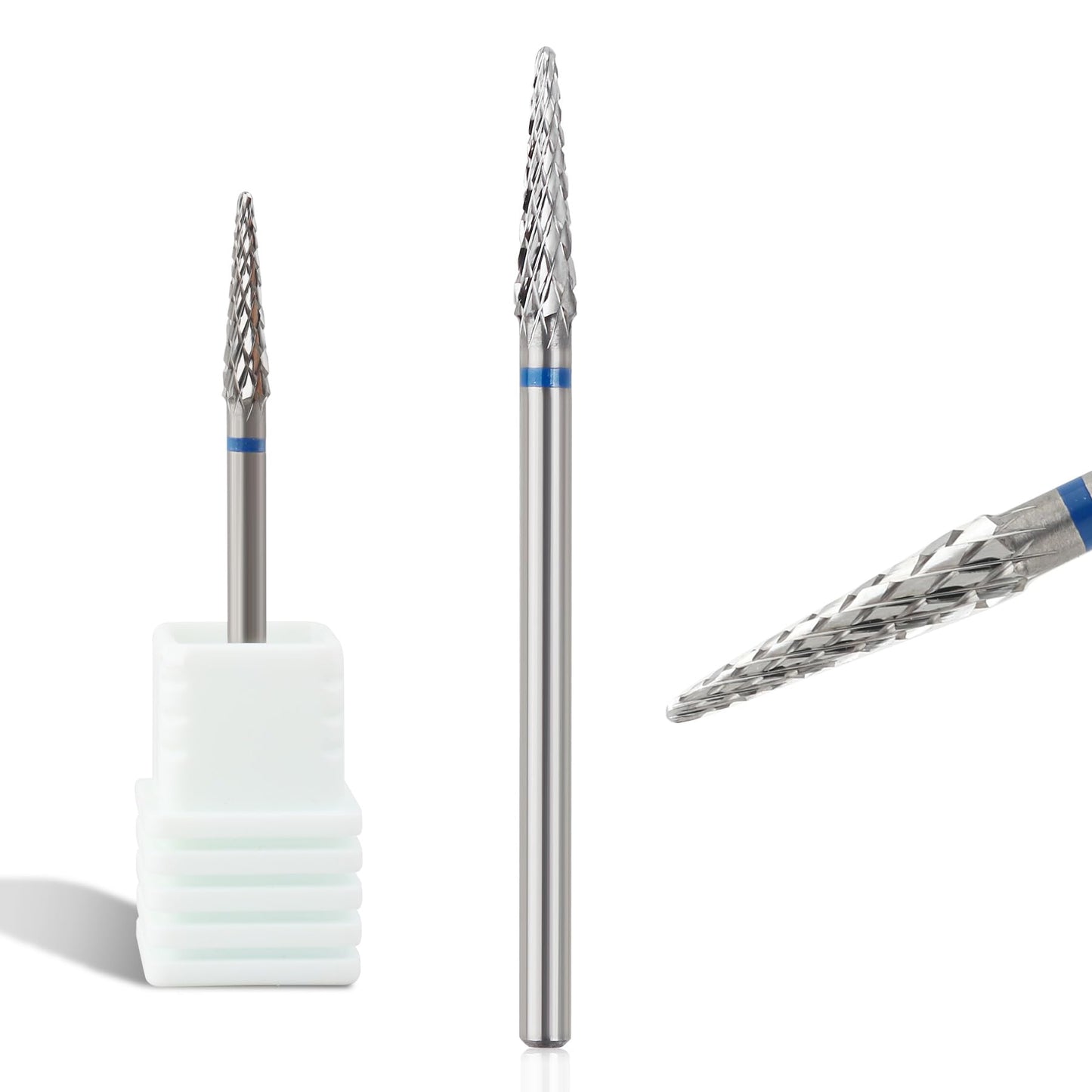 Qunzhao Tungsten Steel Nail Drill Bits, Professional Manicure Tools (03 M-Conical ball bit)