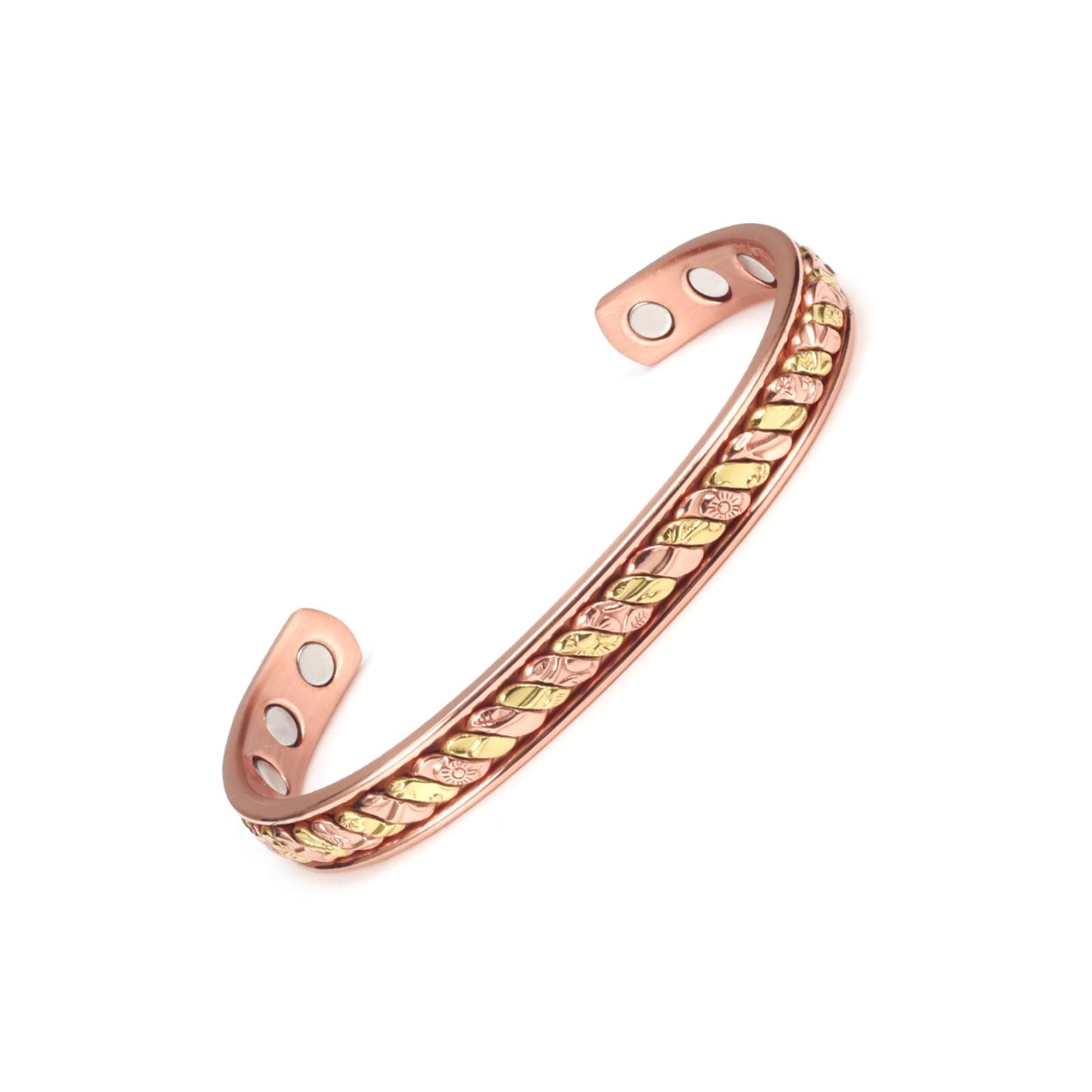 EnerCoppeX Copper Magnetic Bracelet for Women - Detox Jewelry with 3500 Gauss Magnet, Adjustable Cuff Bangle (X)