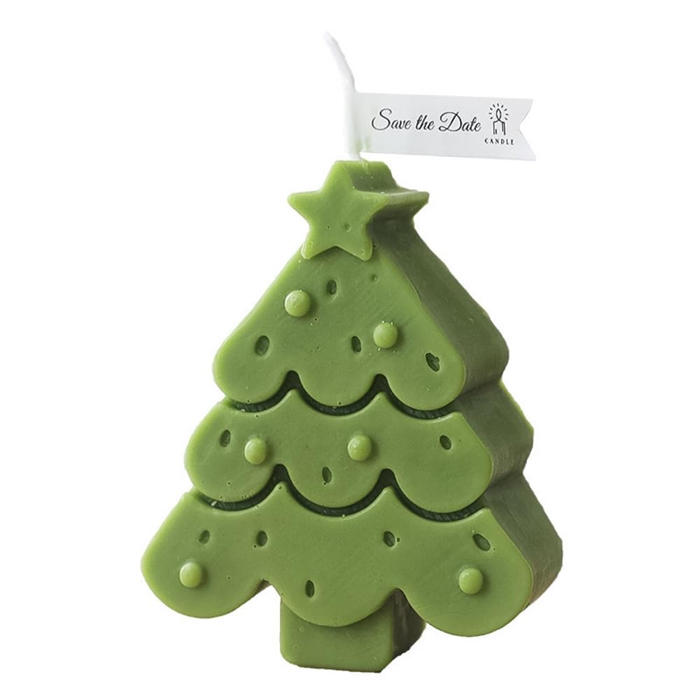 Christmas Tree Aromatherapy Candles, Home Decor Candle, Scented Candle Party Christmas Home Decoration Gifts Room Decor 1 Box (Olive Green 01)