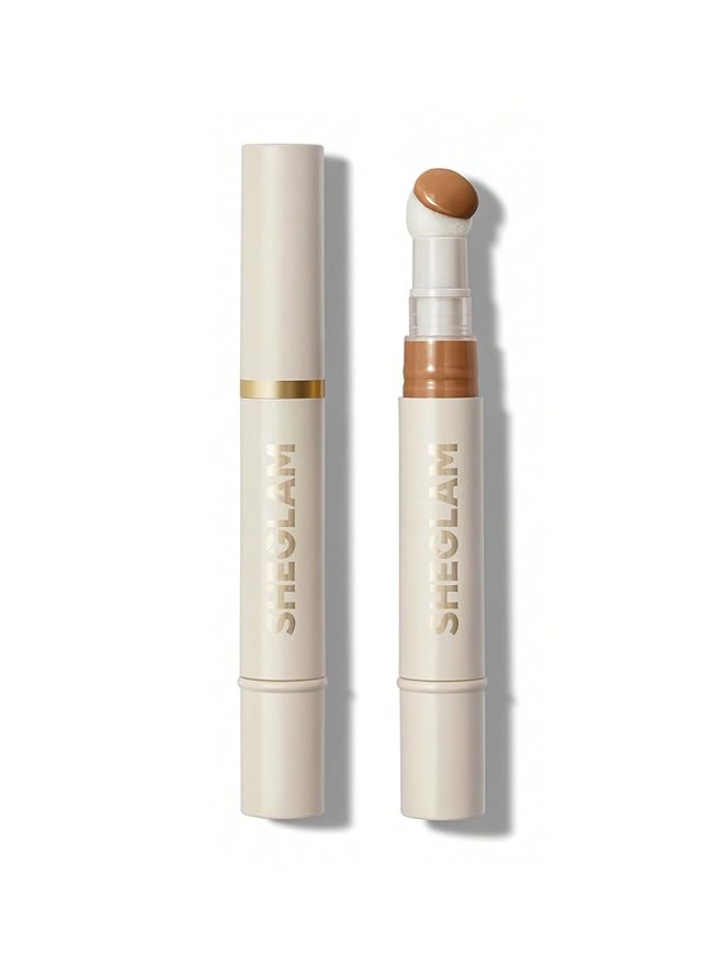 SHEGLAM Complexion Boost Concealer Sponge-Head Applicator Matte Liquid Concealer Long Lasting Brightening Color Corrector Weightless All-Day Long Lasting Hydrating Concealer-Chestnut