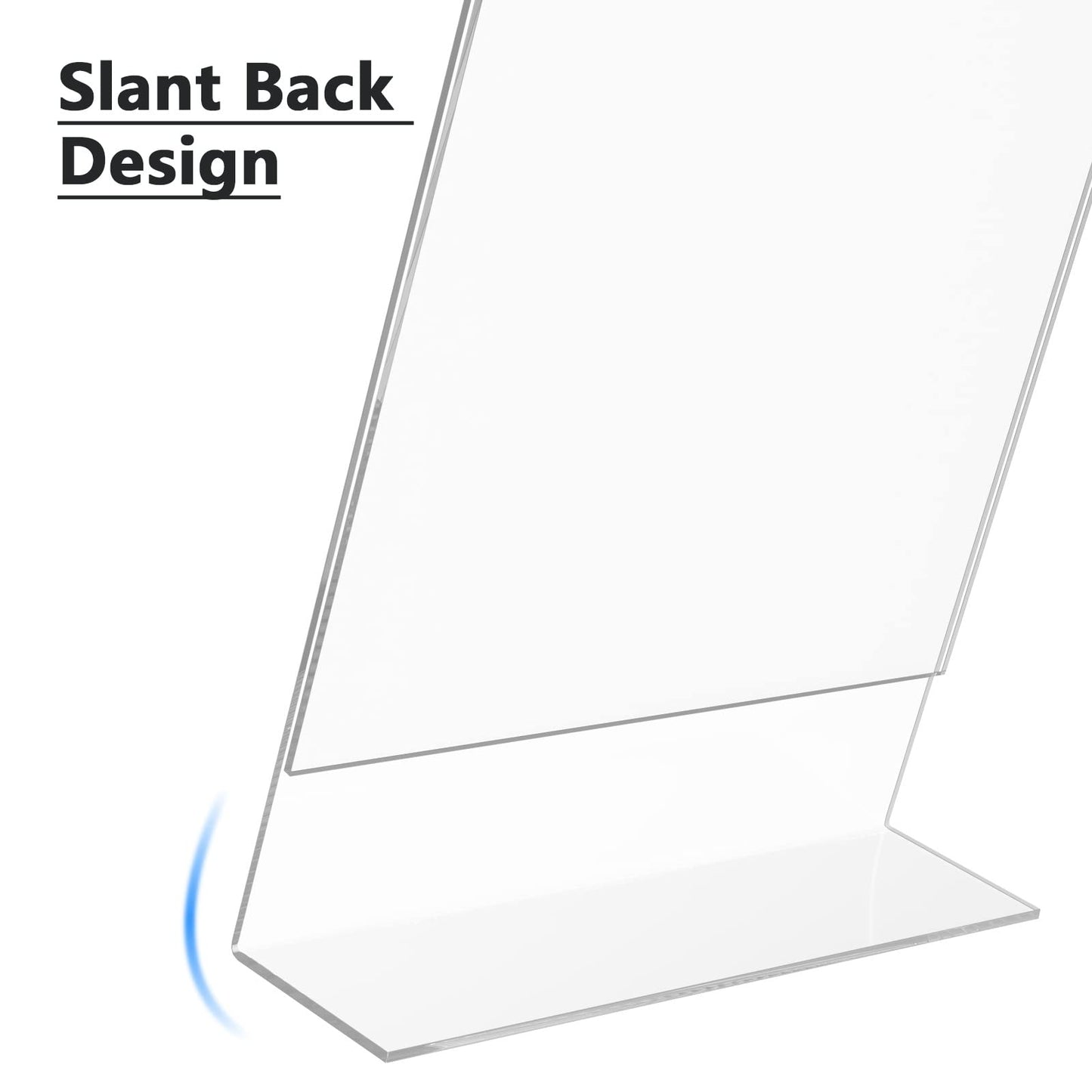 MaxGear 6 Pack Acrylic Sign Holder 8.5 X 11, Plastic Paper Holder With Vertical Slanted Back, Picture Photo Frames Display Stand Flyer and Document Organizer for Office Desktop Use