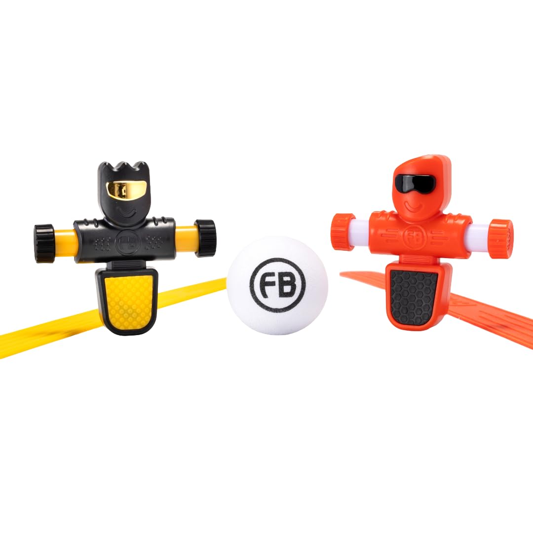 Fat Brain Toys Foosbots On the Go Tabletop Trickshot Game, 2 Player Soccer Toys, Games for Kids Ages 6+