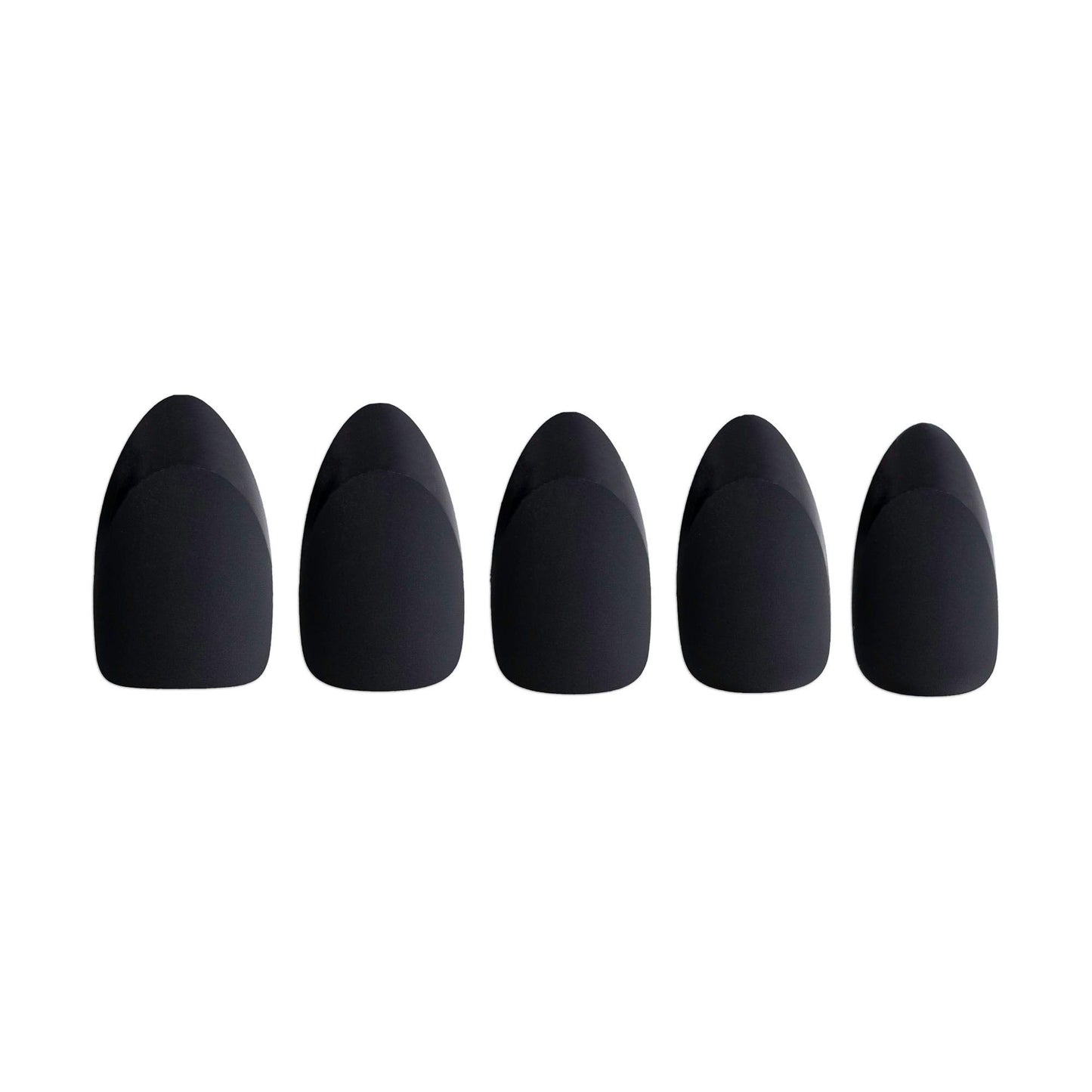 PaintLab Press On Nails - Black Noir Matte Short Almond Fake Nails, 30 Nails in 15 Sizes with Glue, Reusable Salon Quality Press On Nails
