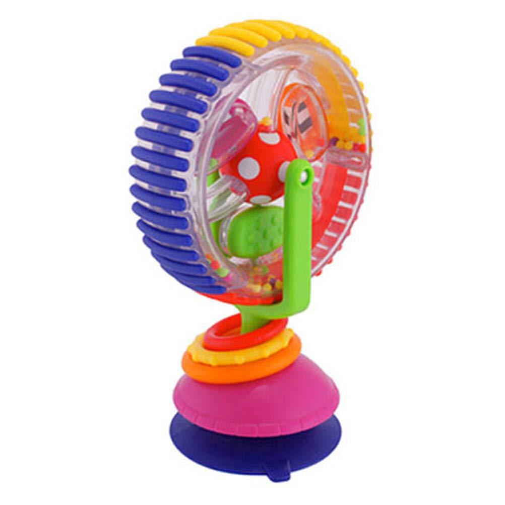 shenruifa Ferris Wheel Toy, Colorful Rotating Ferris Wheel Toy Dining Table Cart Sucker Toy Baby Stroller Early Education Toy with Suction Cup Base (Colorful)