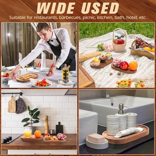 Linwnil 8Pack Wood Serving Trays 11.5x4 Inch Charcuterie Boards Oval Wooden Plates Wood Serving Platter Cheese Dinner Plates Bulk for Dessert Snack Bread Fruit Appetizer Dishes - size: 11.5" x 4"_8 Pack