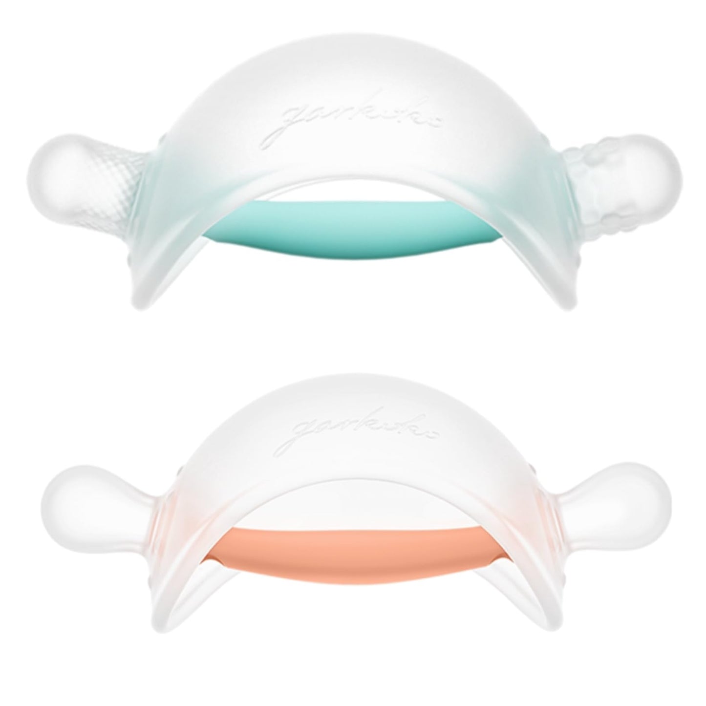Garkoko 2PCS Baby Teething Toys, No-Drop Silicone Baby Teether Toy for Babies 3-6 Months & 3-18 Months, BPA-Free Infant Teether for Teething Relief