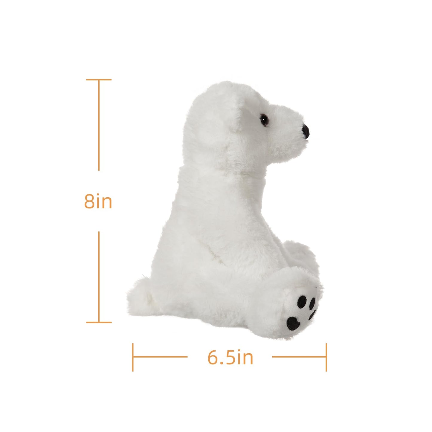 Apricot Lamb Toys Plush White Polar Bear Stuffed Animal Soft Cuddly Perfect for Child （White Polar Bear ，8 Inches